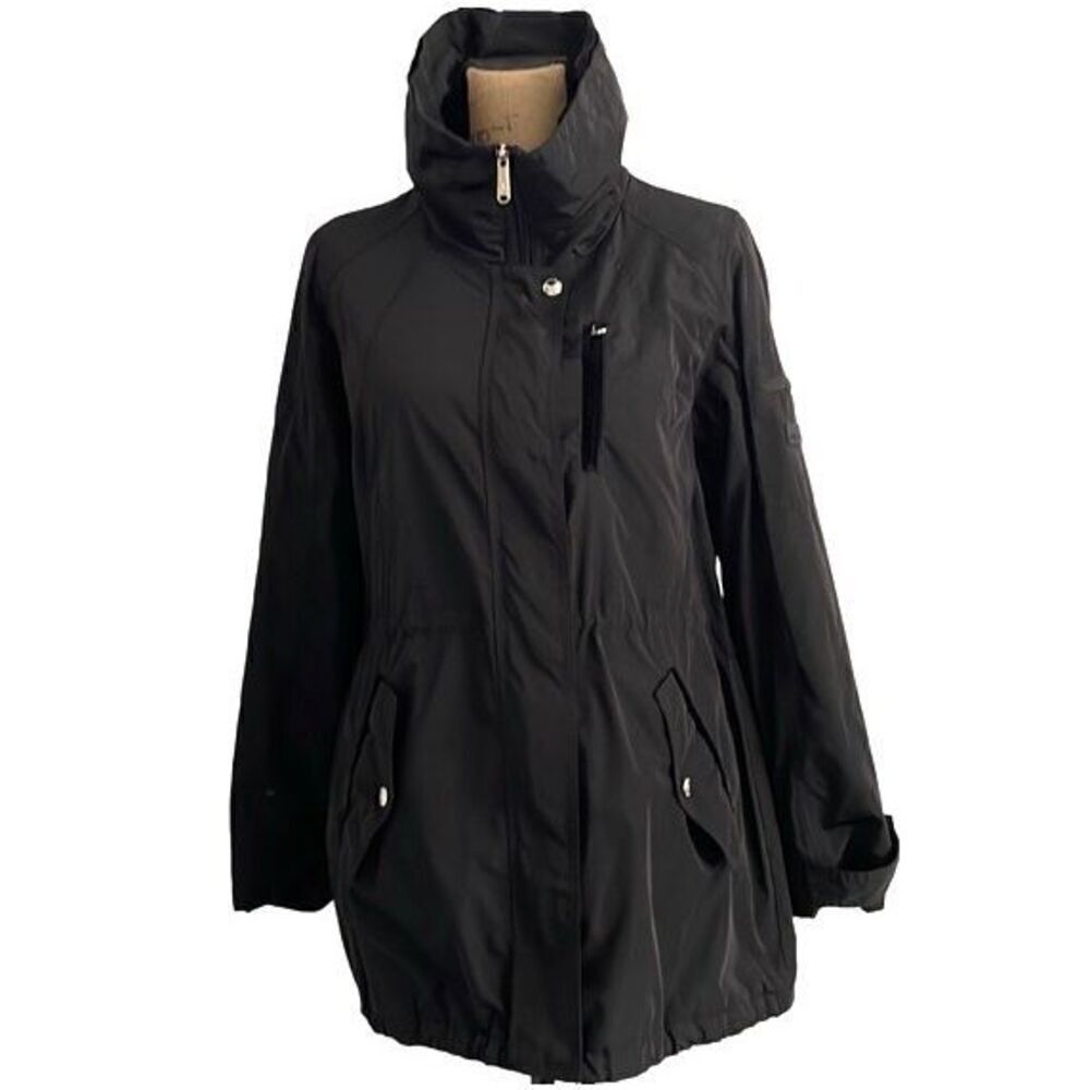 EUC! Sam Edelman Black Transitional Anorak Wide Neck Rain Jacket - Size Med